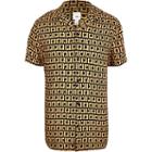 River Island Mens Ri Monogram Short Sleeve Shirt