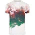 River Island Mens White Smudge Print Muscle Fit T-shirt