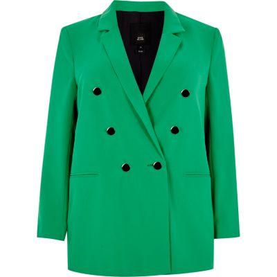 River Island Womens Plus Double Breasted Ruched Blazer