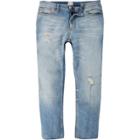River Island Mens Light Wash Ripped Sid Skinny Cropped Jeans