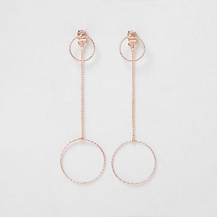 River Island Womens Rose Gold Tone Hoop Front Back Earrings