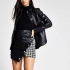 River Island Womens Houndstooth Print Wrap Mini Skirt