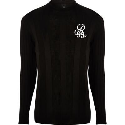 River Island Mens Rib Muscle Fit Long Sleeve Jumper