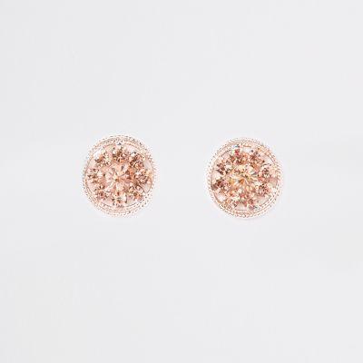 River Island Womens Rose Gold Tone Twisted Rope Stud Earrings