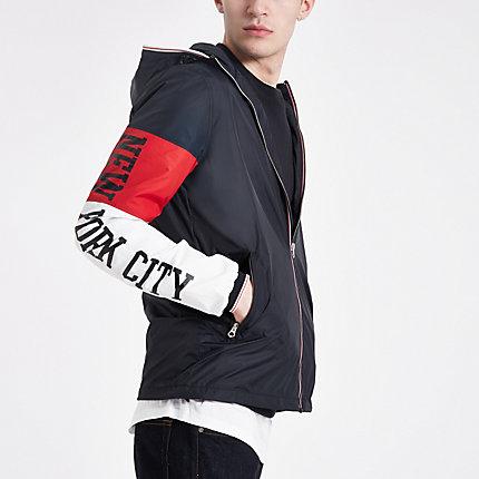 Mens Schott Block Hooded Jacket