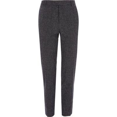 River Island Mens Textured Skinny Fit Suit Trousers