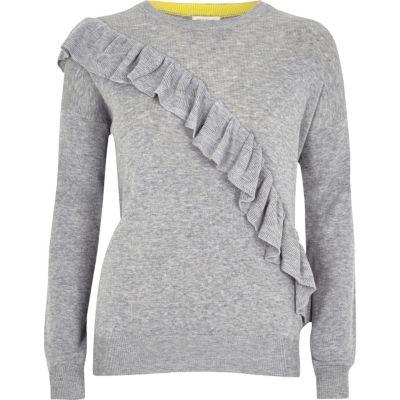 River Island Womens Asymmetric Ruffle Sweater