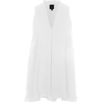River Island Womens White Sleeveless Swing Blouse