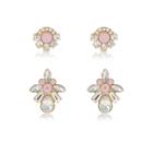 River Island Womens Gold Gemstone Flower 2 Pack Earrings