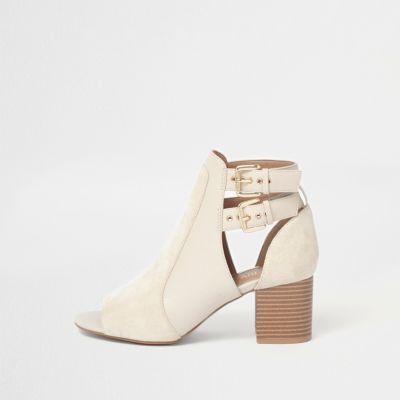 River Island Womens Wide Fit Double Buckle Block Heel Boot