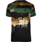 River Island Mens Camo Drip Slim Fit T-shirt