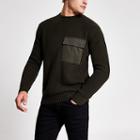 River Island Mens Pocket Front Fisherman Knitted Jumper