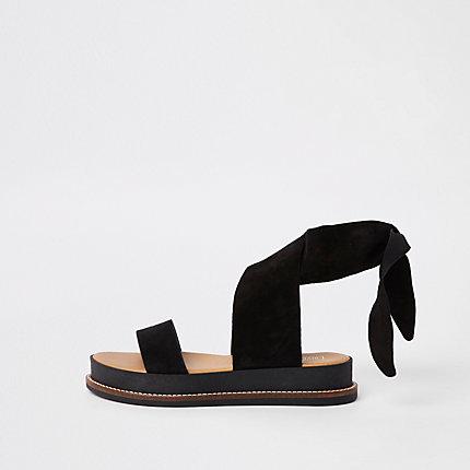 River Island Womens Suede Tie Strap Sandals