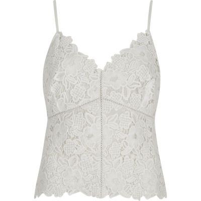 River Island Womens Lace Cami Crop Top