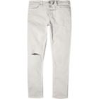 River Island Mens Off White Ripped Sid Skinny Stretch Jeans