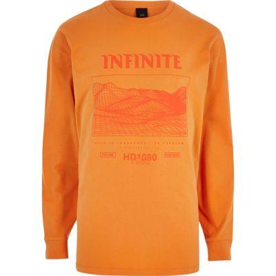 River Island Mens 'infinite' Print Long Sleeve T-shirt