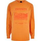 River Island Mens 'infinite' Print Long Sleeve T-shirt