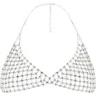 River Island Womens Silver Tone Rhinestone Embellished Bralette
