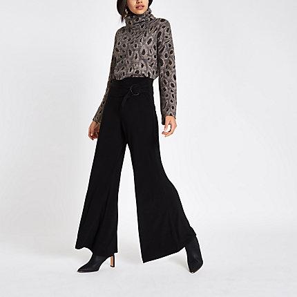 River Island Womens Tie Front Wide Leg Trousers