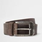 River Island Mens Distressed Leather Buckle Belt