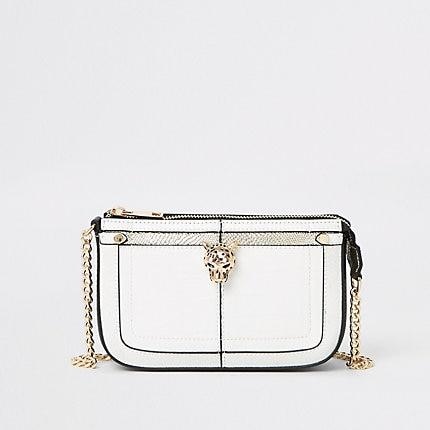River Island Womens White Jaguar Detail Mini Underarm Bag
