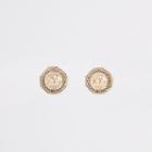 River Island Womens Gold Colour Coin Stud Earrings