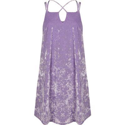 River Island Womens Velvet Cross Strap Slip Dress
