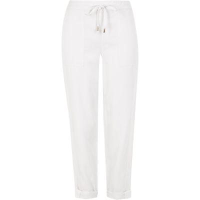 River Island Womens White Drawstring Pants