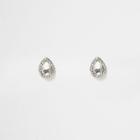 River Island Womens Silver Tone Rhinestone Teardrop Stud Earrings