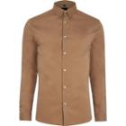 River Island Mens Brown Muscle Fit Smart Shirt