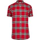 River Island Mens Check Print Short Sleeve Shirt