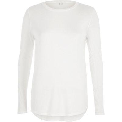 River Island Womens White Soft Long Sleeve T-shirt