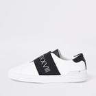 River Island Mens White Elastic Slip On Runner Sneakers