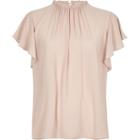 River Island Womens High Neck Frill Sleeve Top