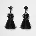River Island Womens Embellished Tassel Clip On Earrings
