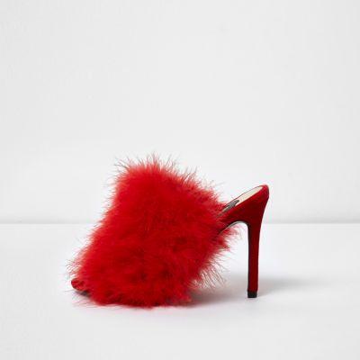 River Island Womens Feather Mules