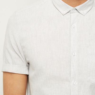 River Island Mens Waffle Texture Short Sleeve Shirt