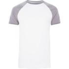 River Island Mens White Contrast Raglan Sleeve Slim Fit T-shirt
