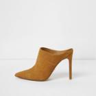 River Island Womens Pointed Toe Stiletto Suede Mules