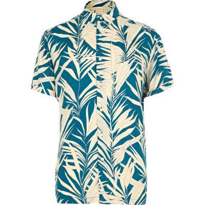River Island Mens Bamboo Print Short Sleeve Shirt