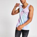 River Island Mens Tie Dye Slim Fit Mesh Vest