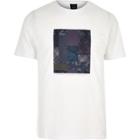 River Island Mens White Patchwork Print Slim Fit T-shirt