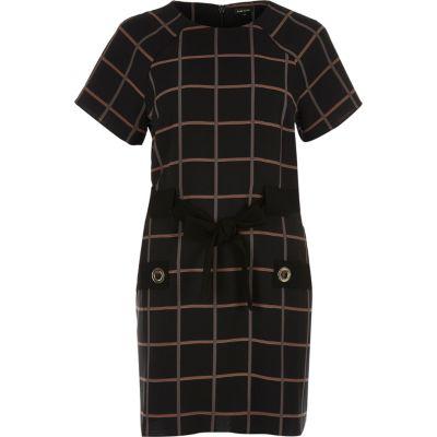 River Island Womens Check Bow Tied T-shirt Dress