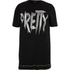 River Island Womens Plus Metallic Print Longline T-shirt
