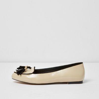 River Island Womens Nude Patent Wide Fit Loafer