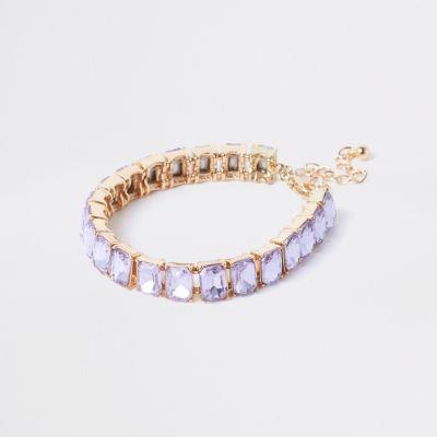 River Island Womens Gold Tone Square Jewel Bracelet