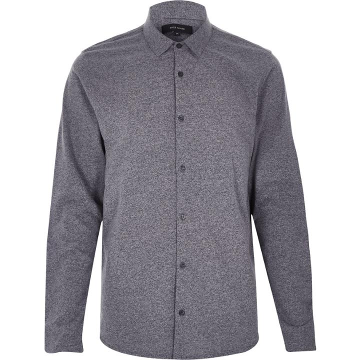 River Island Mensgrey Grindle Button Up Shirt