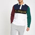 River Island Mens White R96 Slim Fit Rugby Shirt