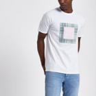 River Island Mens White 'atelier' Velvet Box Print T-shirt