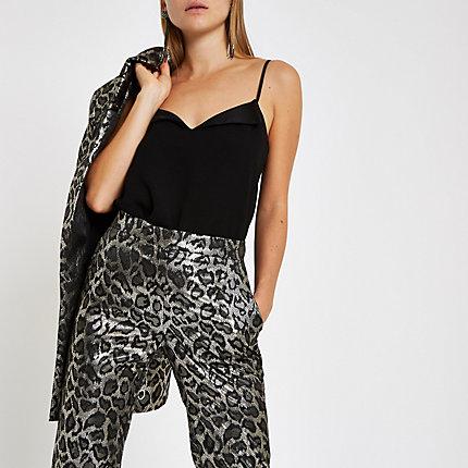 River Island Womens Satin Folded Collar Cami Top